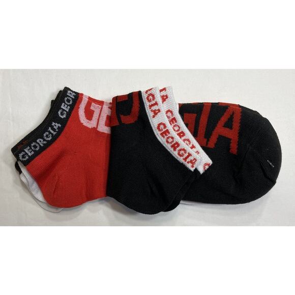 Georgia Bulldogs Socks 2-3Packs Ankle Socks, Women's 9-11, NCAA - Picture 3 of 9